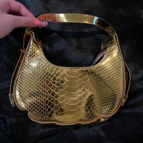 SHEIN Handbags - SHEIN Metallic Gold Textured Shoulder Bag
